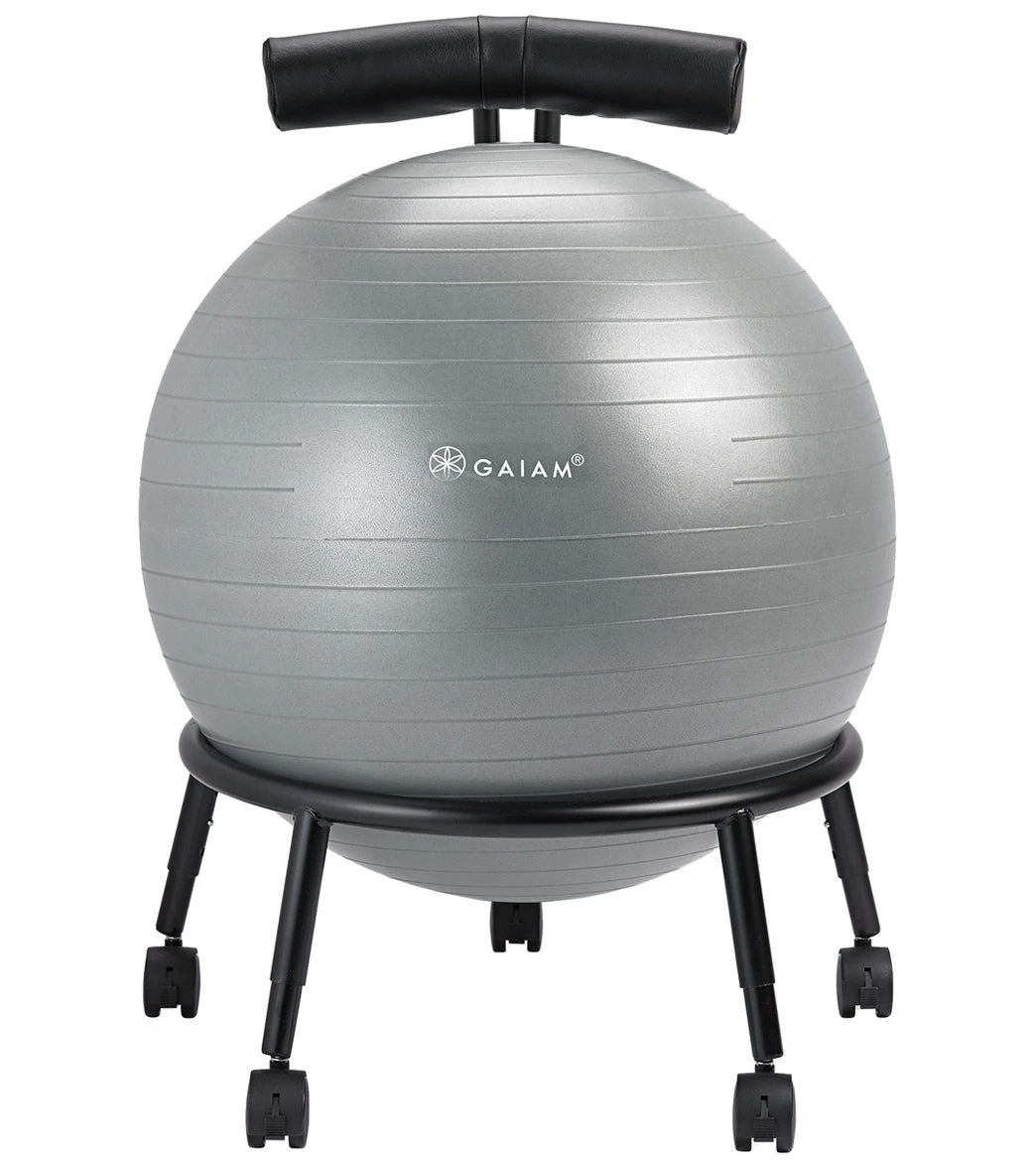 Gaiam Custom Fit Balance Yoga Ball Chair Grey - Image 2