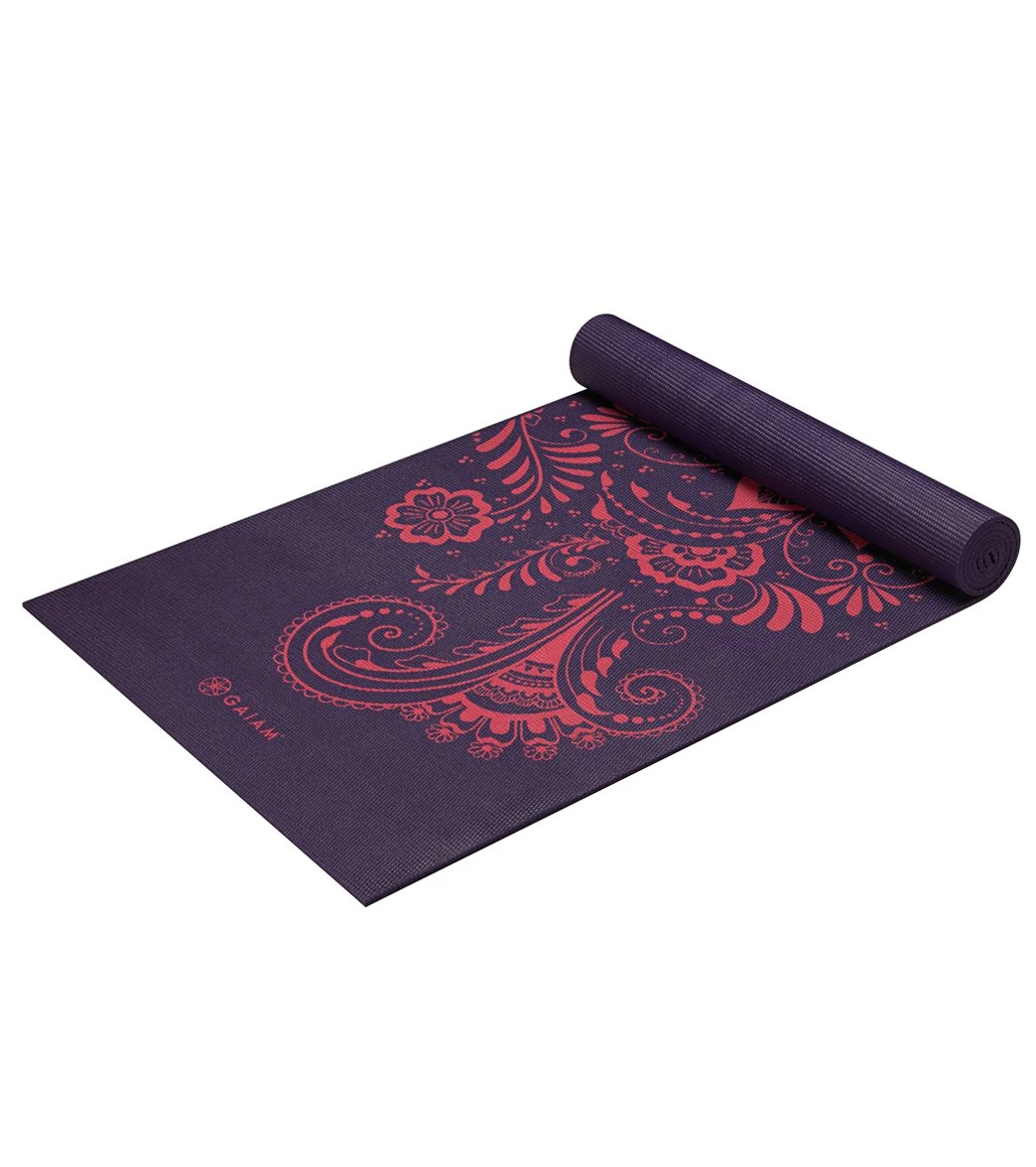 Gaiam Aubergine Swirl Premium Yoga Mat 68" 6mm Extra Thick - Image 2