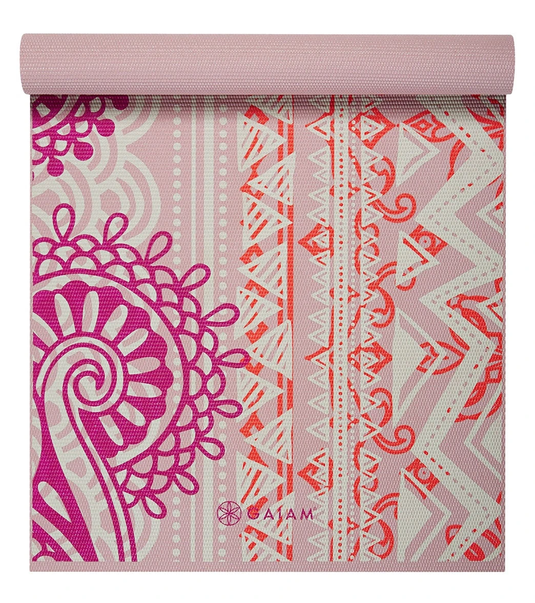 Gaiam Bohemian Rose Classic Yoga Mat 68" 4mm - Image 3