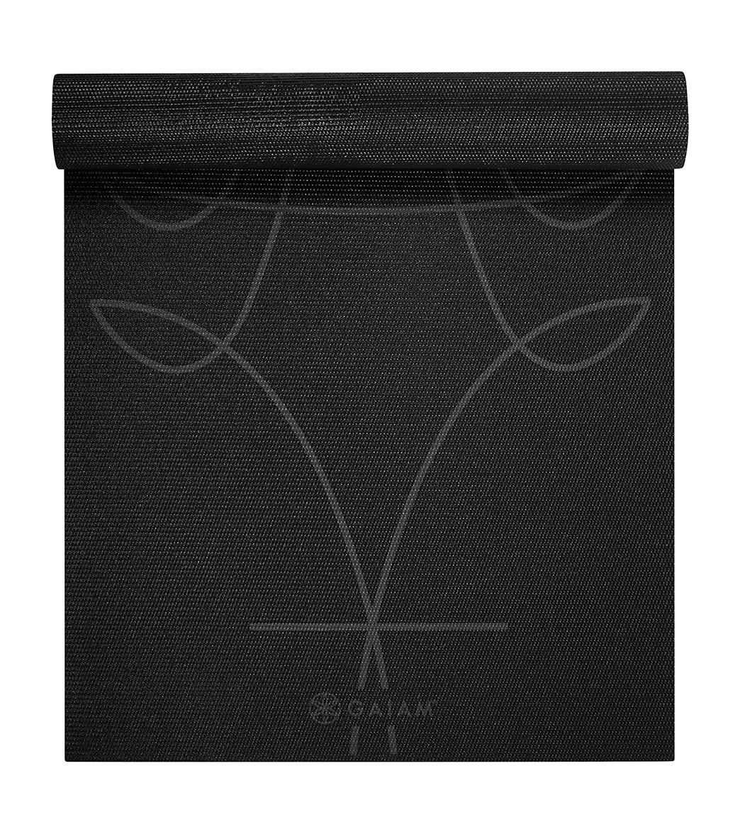 Gaiam 6mm Alignment Yoga Mat Black