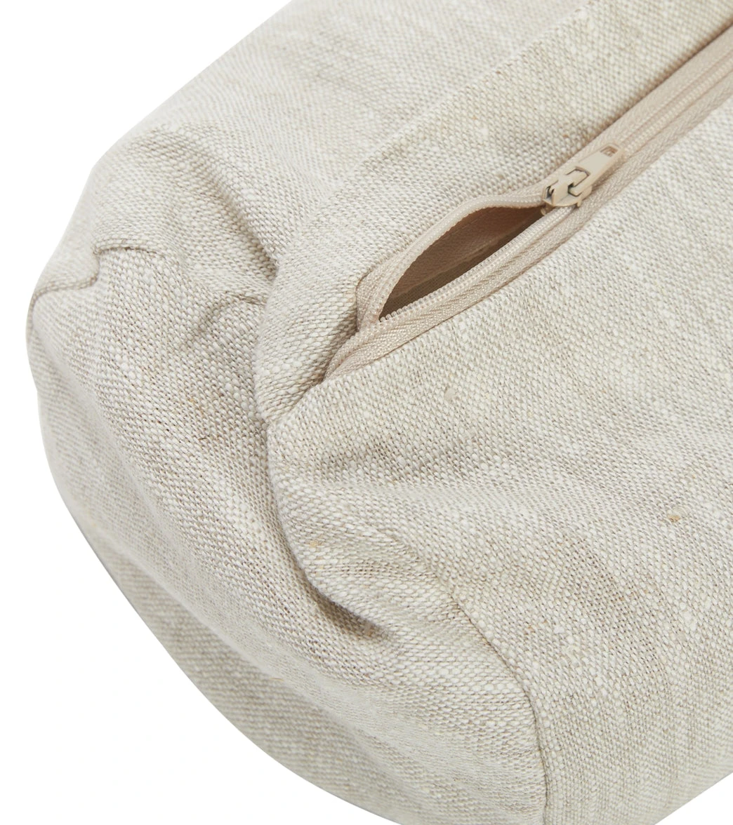 Halfmoon Linen Mini Cylindrical Bolster Natural Linen - Image 3